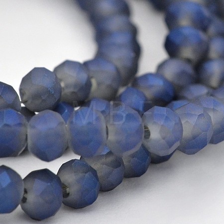 Full Rainbow Plated Faceted Rondelle Glass Beads Strands EGLA-J054-3x2mm-FR04-1