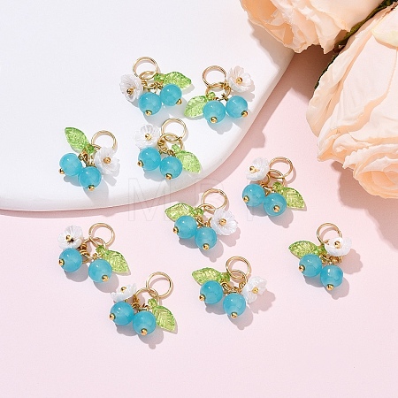 10Pcs Glass Pendants PALLOY-YW00093-04-1