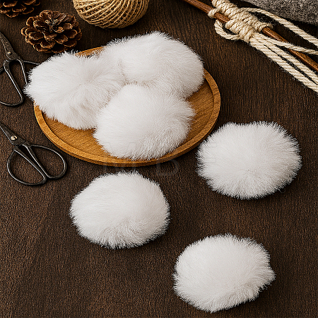 6Pcs Faux Rabbit Fur Soft Pompom Ball DIY-LP0006-35A-1