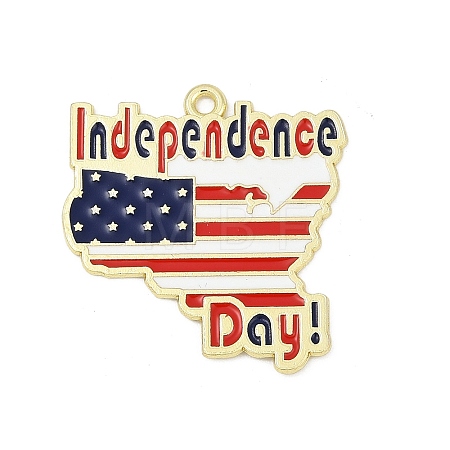 Independence Day Alloy Enamel Pendants ENAM-V001-04A-G-1