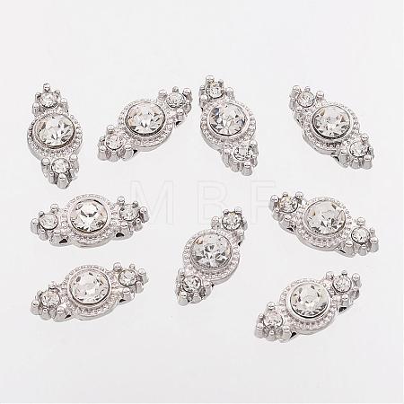 Zinc Alloy Rhinestone Bar Spacers X-ALRI-Q051-N-1