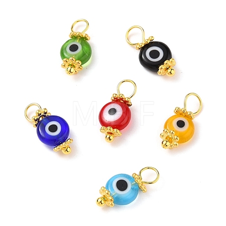 Handmade Evil Eye Lampwork Charms PALLOY-JF00540-1