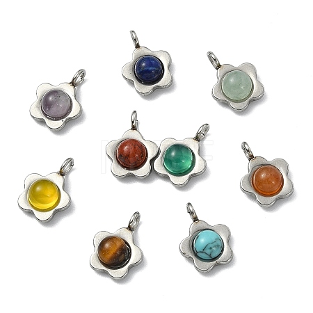 Natural & Synthetic Mixed Stone Pendants PALLOY-JF05812-02-1