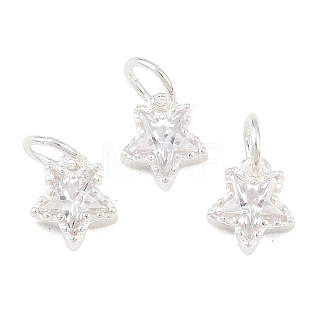 925 Sterling Silver Pave Clear Cubic Zirconia Charms STER-A049-08B-S-1