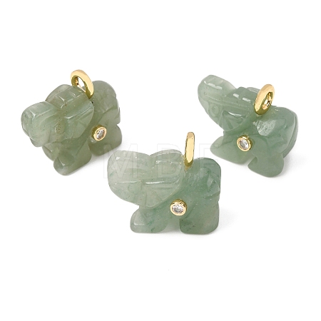 Natural Green Aventurine Carved Pendants G-H357-01G-09-1