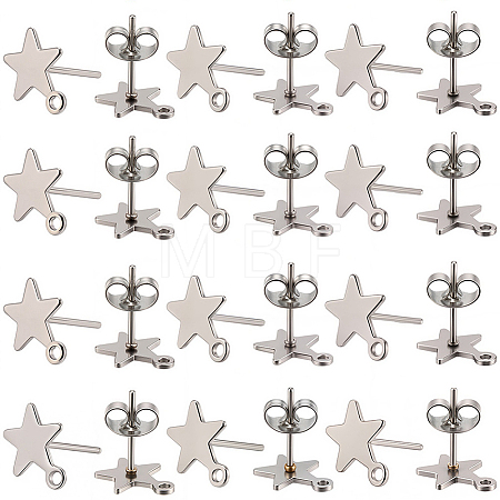 60Pcs 304 Stainless Steel Stud Earring Findings STAS-SC0021-31P-1