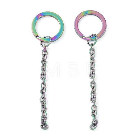 Ion Plating(IP) 304 Stainless Steel Split Key Ring Clasps X1-STAS-L226-009A-M-1