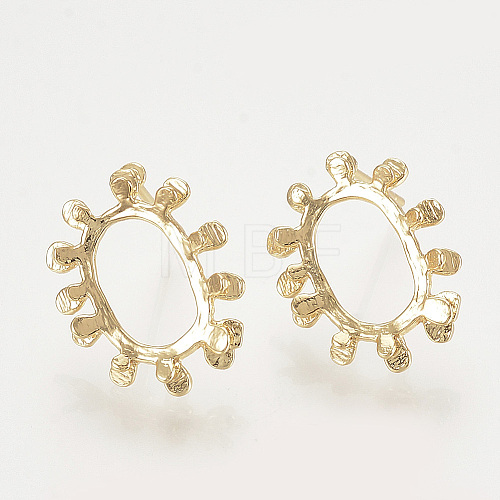 Brass Ear Stud Findings X-KK-T027-106G-1