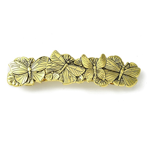 Butterfly Alloy Hair Barrettes OHAR-C010-03AG-1