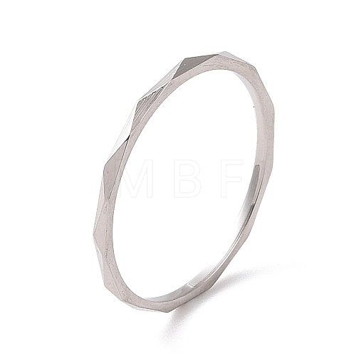 Non-Tarnish 201 Stainless Steel Rhombus Finger Ring for Women RJEW-I089-52P-1