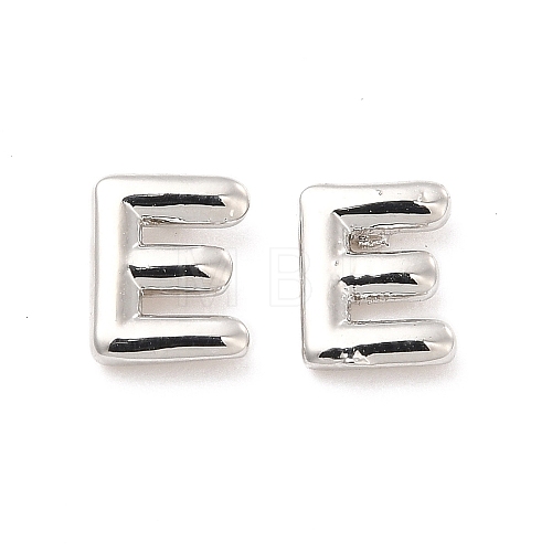 Brass Hollow Out Initial Letter Stud Earrings for Women EJEW-A044-01P-E-1