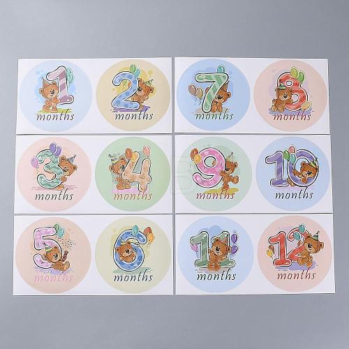 1~12 Months Number Themes Baby Milestone Stickers DIY-H127-B11-1