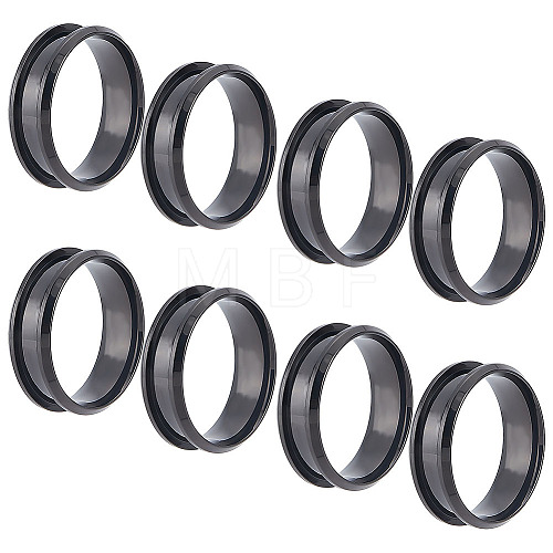 Unicraftale 10Pcs Stainless Steel Grooved Finger Ring Settings STAS-UN0039-22A-1