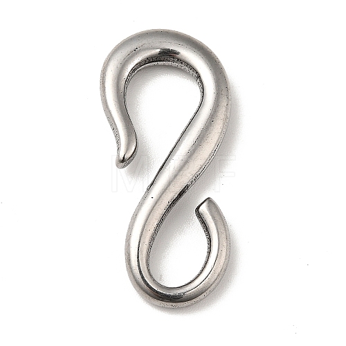 Tibetan Style 304 Stainless Steel S Hook Clasps STAS-G278-44AS-1