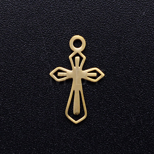 201 Stainless Steel Tiny Cross Charms STAS-Q201-JN308-2-1