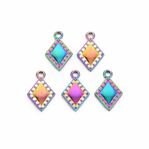 Rack Plating Rainbow Color Alloy Pendants PALLOY-S180-372-1