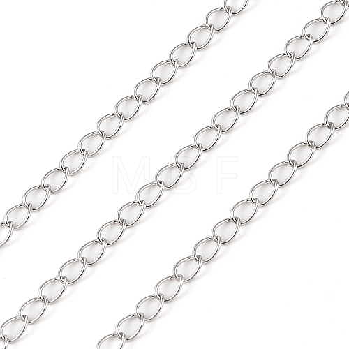 Anti-Tarnish Rhodium Plated 925 Sterling Silver Curb Chains STER-E072-01P-01-1