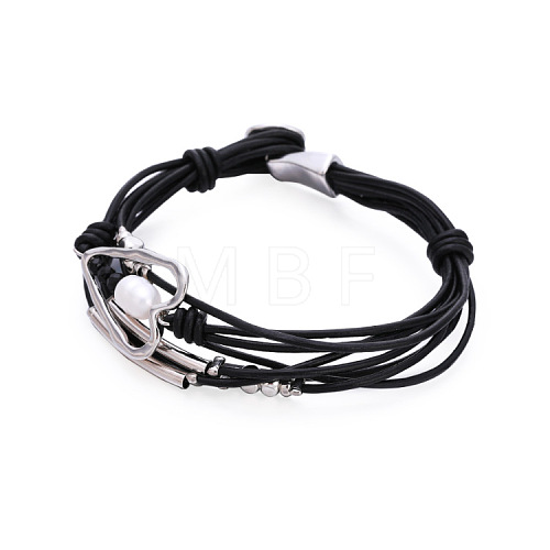 Imitation Leather Cord Multi-strand Bracelets for Women WG54D6B-01-1