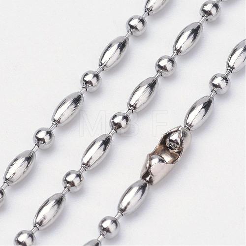 Electroplate Stainless Steel Ball Chain Necklaces NJEW-JN01790-02-1