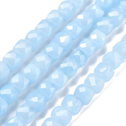 Natural Quartz Imitation Aquamarine Beads Strands G-C179-B05-01-1