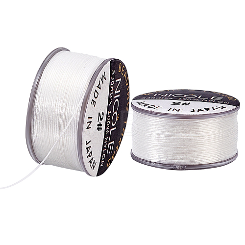 Nylon Beading Thread NWIR-WH0005-10A-1