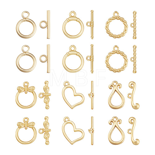  Jewelry 24 Sets 6 Style Brass Toggle Clasps KK-PJ0001-18-1