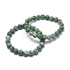 Natural Green Spot Jasper Bead Stretch Bracelets BJEW-K212-B-017-8