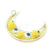 Brass Resin Pendants PALLOY-MZ01073-04-3