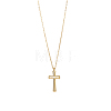 Hollow Cross 304 Stainless Steel Pendant Necklaces Ion Plating(IP) STAS-OY010-08G-1