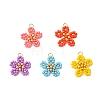 Beaded Flower Charms PALLOY-MZ01347-1