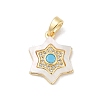 Brass Micro Pave Cubic Zirconia Pendants KK-Q030-04C-G-1