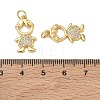 Brass Micro Pave Clear Cubic Zirconia Pendants CU-CBA9AFC-01G-07-3