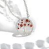 Boho Brass Cubic Zirconia Tree of Life Pendant Cable Chain Necklaces for Women PW-WG4EE67-03-1