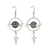 Natural Labradorite & Alloy Pendant Dangle Earrings EJEW-TA00818-01-3