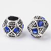 Alloy Rhinestone Rondelle Large Hole European Beads MPDL-R036-80-2