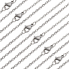 Beebeecraft 30Pcs 304 Stainless Steel Flat Cable Chain Necklaces Set for Men Women STAS-BBC0004-99A-1