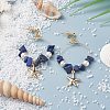 Natural Lapis Lazuli Chip Beads Dangle Stud Earrings EJEW-TA00035-04-3