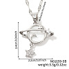Stylish and Simple Brass Clear Cubic Zirconia Star Moon Planet Pendant Necklaces for Daily Wear OT4703-2-2