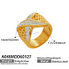 304 Stainless Steel Micro Pave Cubic Zirconia Finger Rings WG92048-02-2