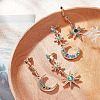 2 Sets 2 Styles Colorful Rhinestone Moon & Star Asymmetrical Earrings EJEW-FI0001-22-7
