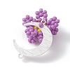 Glass Seed Beaded Moon & Flower Pendants PALLOY-MZ01185-01-4