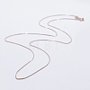 925 Sterling Silver Box Chain Necklaces STER-F039-40cm-03RG-1