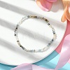 3mm Natural Aquamarine Faceted Round Beaded Stretch Bracelets for Women BJEW-JB10842-01-2