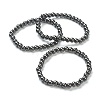 Synthetic Non-magnetic Hematite Beaded Stretch Bracelets BJEW-D446-B-22-7