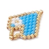 Beaded Heart Charms PALLOY-MZ01147-02-4