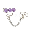 Natural Gemstone Cuff Rings RJEW-JR01072-5