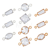 40Pcs 10 Styles Brass Pave Clear Cubic Zirconia Connector Charms ZIRC-FH0001-40-1
