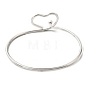 201 Stainless Steel Wire Wrap Heart Bangle BJEW-E079-03P-2