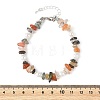 Natural Rutilated Quartz Chip & Shell Pearl Beaded Bracelets BJEW-JB14323-4