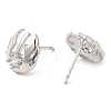 Rack Plating Brass Pave Clear Cubic Zirconia Wing Ear Studs EJEW-Q770-05P-2